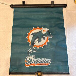NFL Miami Dolphins Football Team Logo Car Sunshade Pull Down Screen 14" x 19"